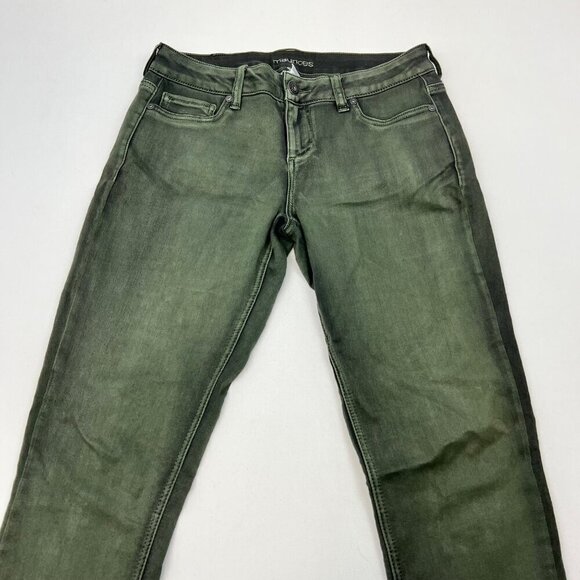 Maurices Womens Mid Rise Skinny Pants Green Size Medium Regular Stretch - Picture 2 of 8